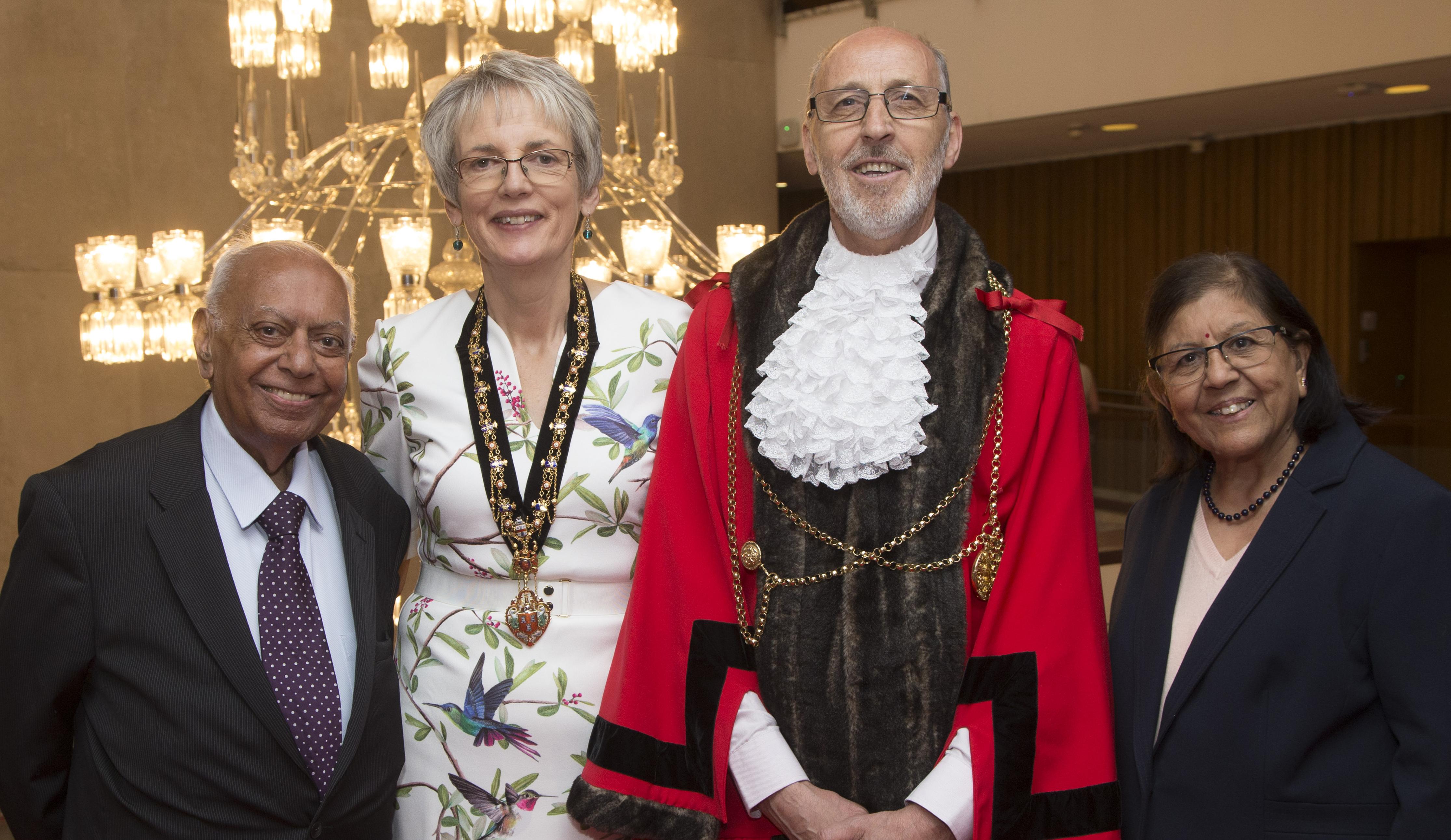 David and Barbara Down with Hari Shukla, former Director of the Tyne and Wear Racial Equality Council, and his wife Ranju Shukla, who were two of those who invited David and Barbara to base in Newcastle in 1995. David and Barbara Down with Hari Shukla, former Director of the Tyne and Wear Racial Equality Council, and his wife Ranju Shukla, who were two of those who invited David and Barbara to base in Newcastle in 1995.
